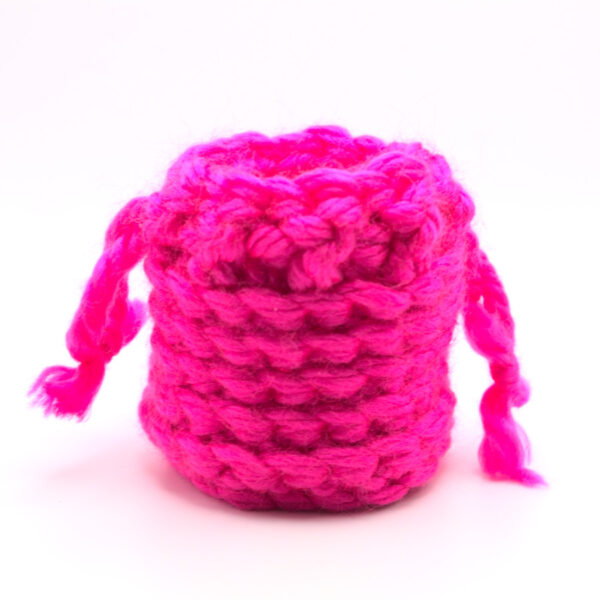 Pink Crochet Yoyo Pouch