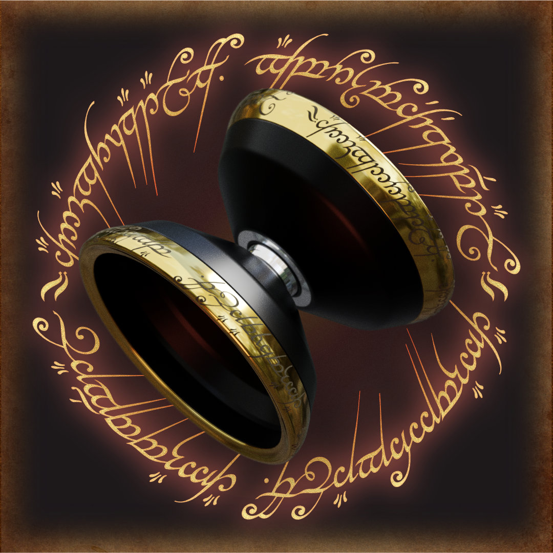 The One Ring in yoyo form, with the ring script encircling it.